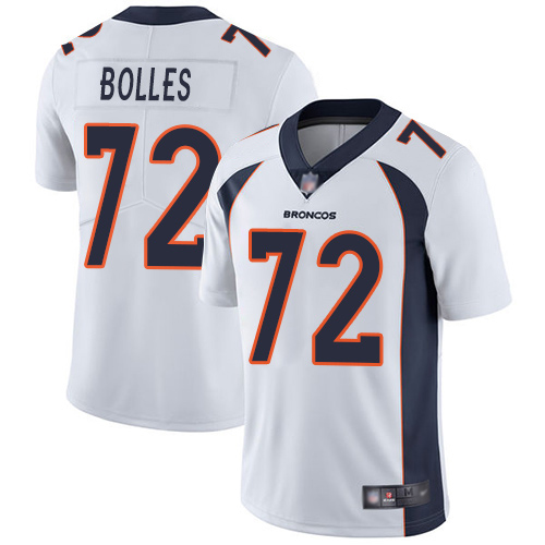Men Denver Broncos 72 Garett Bolles White Vapor Untouchable Limited Player Football NFL Jersey